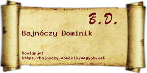 Bajnóczy Dominik névjegykártya